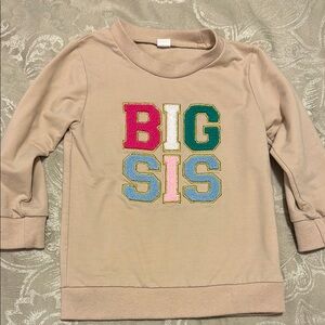 Big Sis Beige Kids Sweatshirt